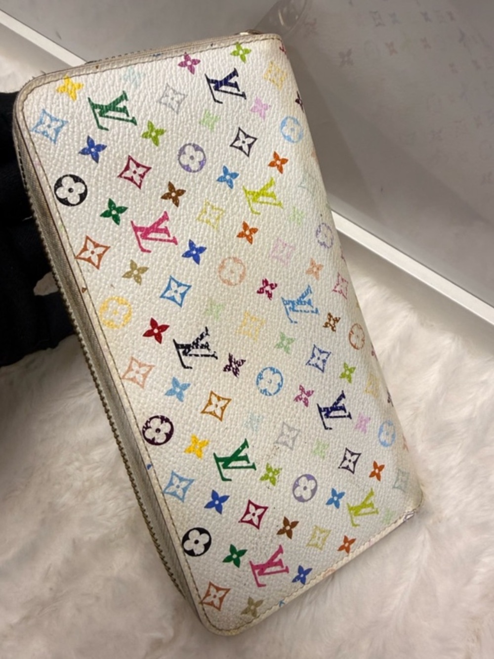 Louis Vuitton Takashi Murakami White Multicolor Monogram Long Continental Wallet - Picture 5 of 13